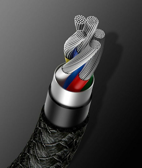 Baseus Tungsten Braided USB 2.0 Cable USB-C male - USB-C 100W PD Μαύρο 2m CATWJ-A01