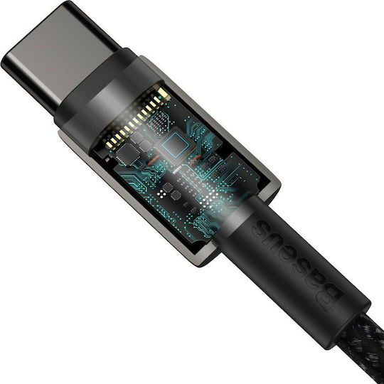 Baseus Tungsten Braided USB 2.0 Cable USB-C male - USB-C 100W PD Μαύρο 2m CATWJ-A01
