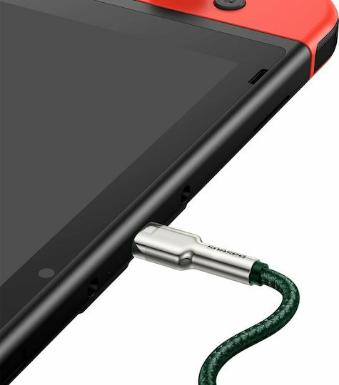 Baseus Cafule Metal Braided USB 2.0 Cable USB-C male - USB-C 100W Green 1m (CATJK-C06)