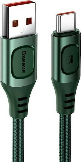 Baseus Power Delivery Braided USB 2.0 Cable USB-C Male - USB-A 15W Green 1m