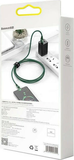 Baseus Power Delivery Braided USB 2.0 Cable USB-C Male - USB-A 15W Green 1m