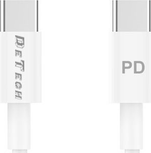 USB 2.0 Кабел USB-C Мъжки - USB-C 60W Захранване (PD) Бял 1м 40112