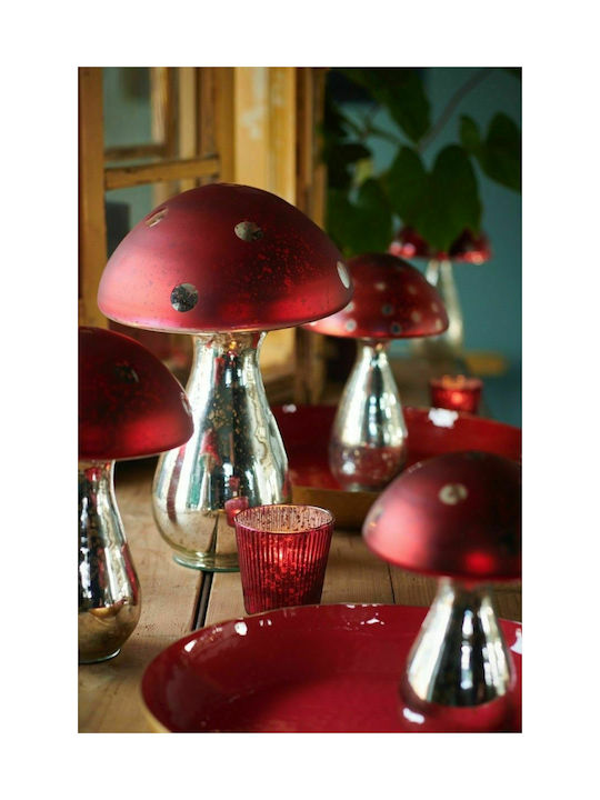 PiP Studio Decorative Mushroom Mushroom made of Glass Red/Silver 40cm 1pcs