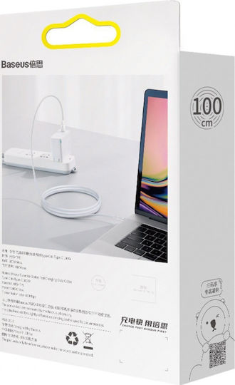 Baseus Superior USB 2.0 Cable USB-C Male - USB-C 100W PD White 1m CATYS-B02