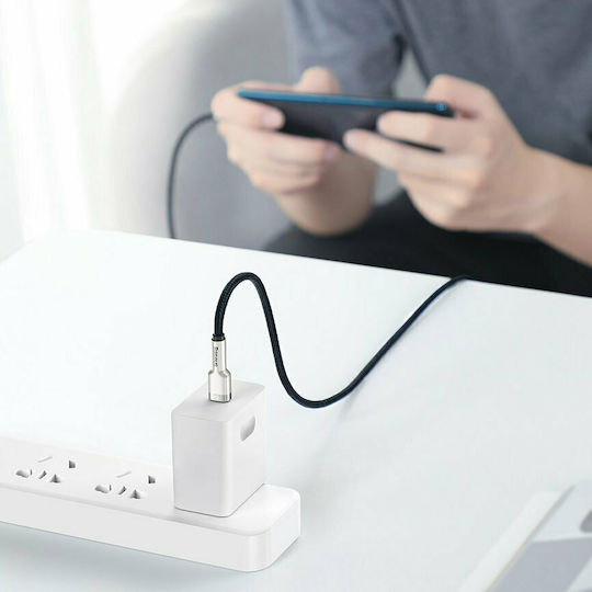 Baseus Cafule Metal Braided USB 2.0 Cable USB-C Male - USB-C 100W PD Black 1m CATJK-C01