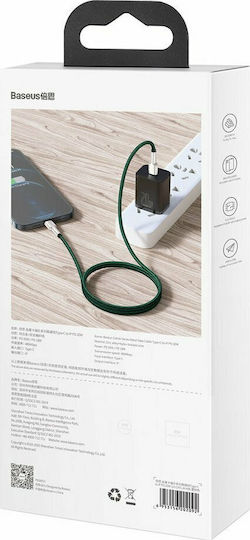 Baseus Cafule Metal Braided USB-C to Lightning Cable 20W Green 2m (CATLJK-B06)