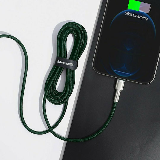 Baseus Cafule Metal Braided USB-C to Lightning Cable 20W Green 2m (CATLJK-B06)