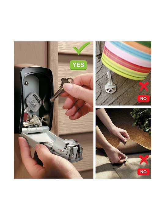 Master Lock Wall-mounted Combination Key Holder Metallic with Combination Dial 10.6x5.1x14.6cm
