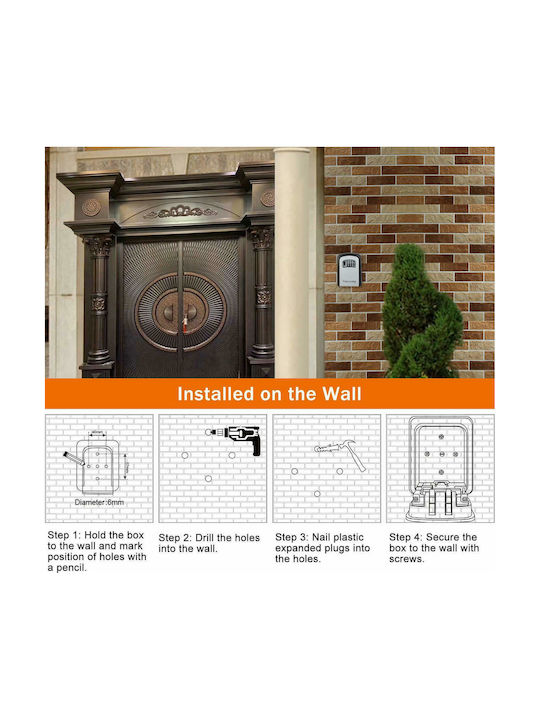 Master Lock Wall-mounted Combination Key Holder Metallic with Combination Dial 10.6x5.1x14.6cm