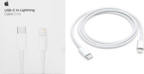 Apple USB-C to Lightning Cable 29W Λευκό 1m (MQGJ2ZM/A)