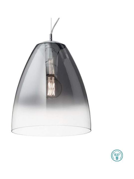 Ideal Lux Audi-20 SP1 Κρεμαστό Φωτιστικό για Ντουί E27 Γκρι 35εκ.