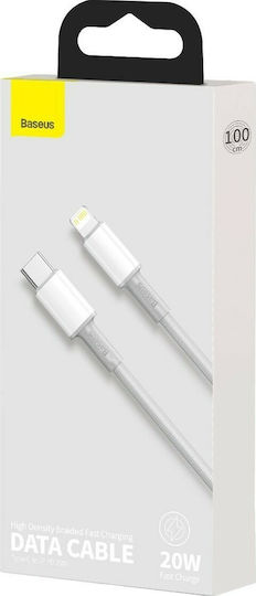 Baseus High Density Braided USB-C to Lightning Cable 20W Λευκό 1m (CATLGD-02)