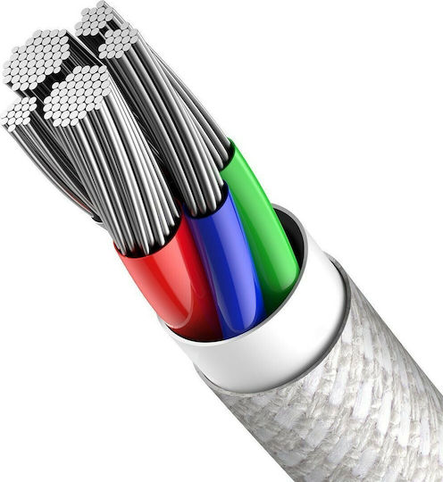 Baseus High Density Braided USB-C to Lightning Cable 20W Λευκό 1m (CATLGD-02)