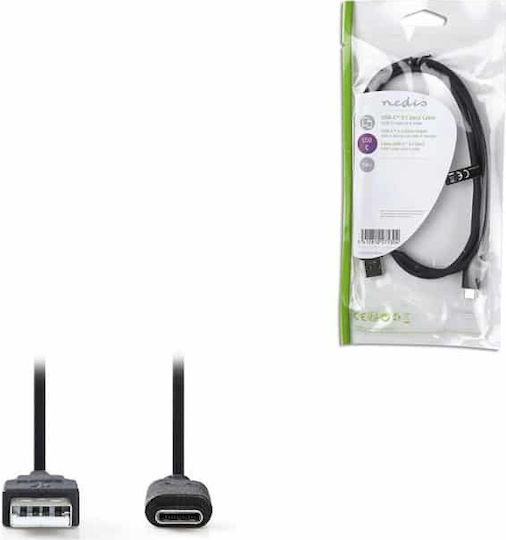 Nedis USB 3.1 Kabel USB-C männlich - USB-A Schwarz 1m (CCGP61650BK10)