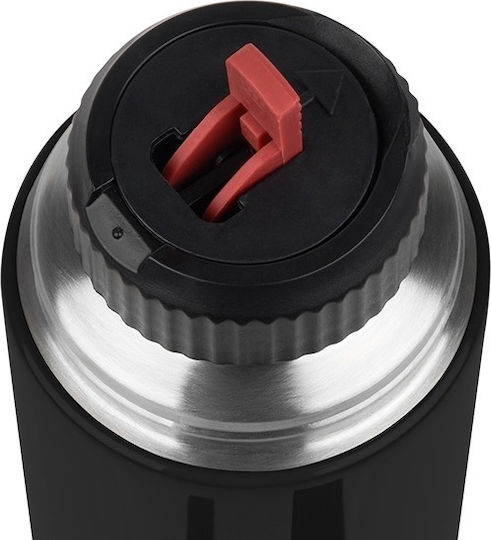 Tefal Senator Flask Μπουκάλι Θερμός Ανοξείδωτο BPA Free 1lt Μαύρο με Καπάκι-Κύπελλο