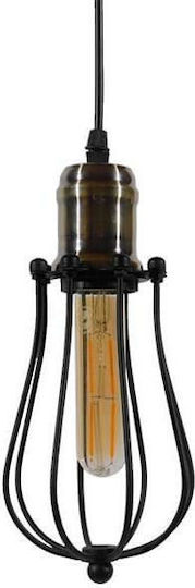 GloboStar Camber Pendant Light Black Grid with Socket E27 11cm