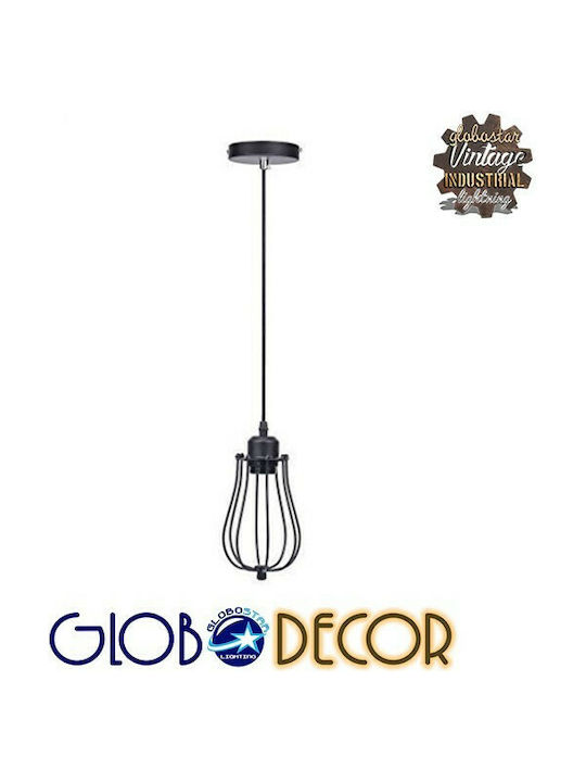 GloboStar Camber Pendant Light Black Grid with Socket E27 11cm