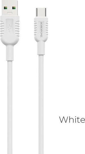 Borofone BX33 Billow USB 2.0 Cable USB-C male - USB-A 22W White 1.2m (10703)