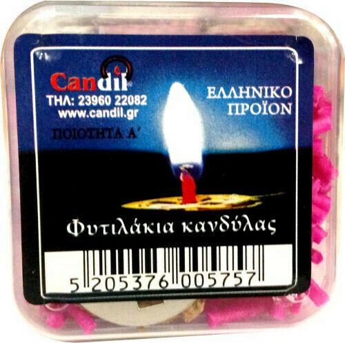 Candil Φυτιλάκι Παραφίνης & Καντηλήθρα Ροζ 20gr