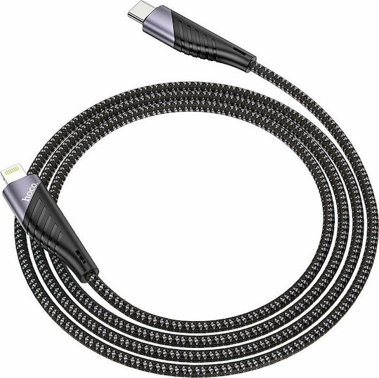 Hoco U95 Freeway Braided USB-C to Lightning Cable 20W Μαύρο 1.2m (HC-U95PDL)