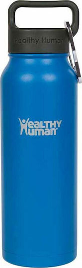 Healthy Human Stein Bottle Recyclable Thermos Bottle Stainless Steel BPA Free 620ml Blue with Loop