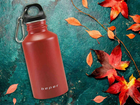 Beper Insulated Flask Bottle Thermos Stainless Steel BPA Free 500ml Red