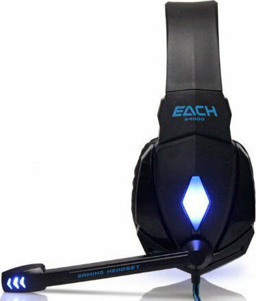 Kotion Each G4000 Over Ear Gaming Headset με σύνδεση 3.5mm / USB Μπλε
