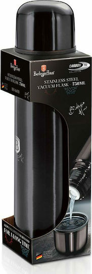 Berlinger Haus Flask Metallic Μπουκάλι Θερμός Ανοξείδωτο 1lt Μαύρο με Καπάκι-Κύπελλο