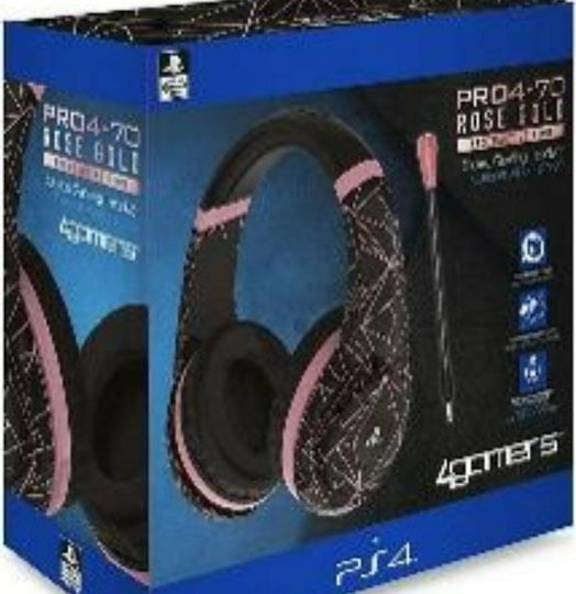 4Gamers PRO4-70 Over Ear Gaming Headset με σύνδεση 3.5mm Ροζ