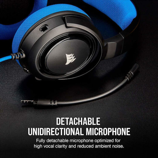 Corsair HS35 Over Ear Gaming Headset with Connection 3.5mm Blue
