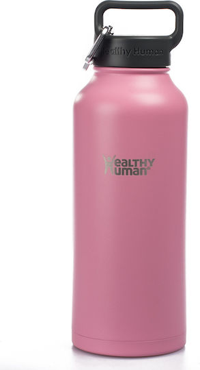 Healthy Human Stein Bottle Thermos Stainless Steel BPA Free 620ml Pink With Loop