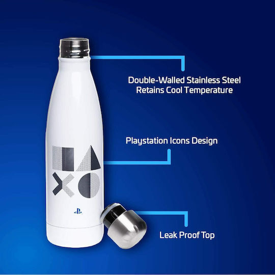 Paladone Playstation 5 Μπουκάλι Θερμός Ανοξείδωτο 460ml Λευκό