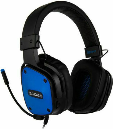 Sades Dpower Over Ear Gaming Headset with Connection 3.5mm / 2x3.5mm Blue