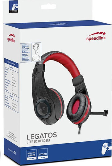 SpeedLink Legatos Over Ear Gaming Headset με σύνδεση 3.5mm Κόκκινο