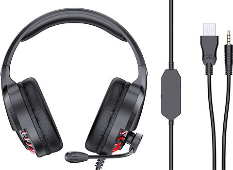 Awei ES-770i Надушници Геймърски слушалки с връзка 3,5 мм / USB Черен