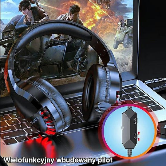 Awei ES-770i Надушници Геймърски слушалки с връзка 3,5 мм / USB Черен