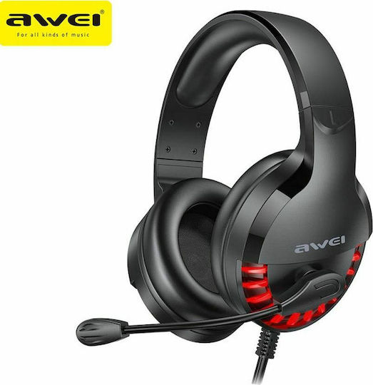 Awei ES-770i Надушници Геймърски слушалки с връзка 3,5 мм / USB Черен