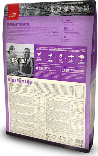 Orijen Puppy Large 11.4kg Dry Food Grain-Free & Gluten-Free for Large Breed Puppies with Turkey and Chicken