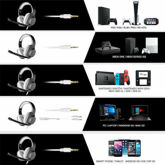 Sades Spirits Über Ohr Gaming-Headset mit Verbindung 2x3,5mm Schwarz