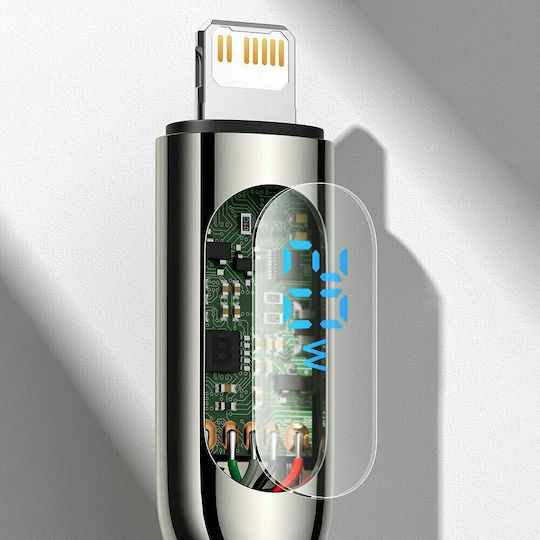 Baseus Display Плетена USB-C към Lightning кабел 20W Черен 1м (CATLSK-01)