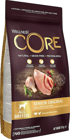Wellness Core Grain Free Senior 1.8kg Ξηρά Τροφή χωρίς Σιτηρά για Ηλικιωμένους Σκύλους με Κοτόπουλο και Γαλοπούλα