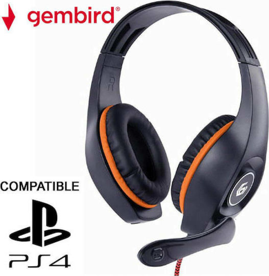 Gembird GHS-05-O Over Ear Gaming Headset με σύνδεση 3.5mm Πορτοκαλί