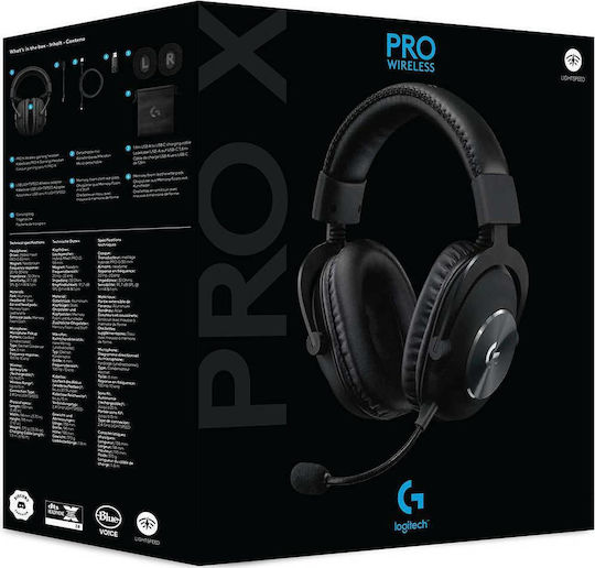 Logitech G Pro X Ασύρματο Over Ear Gaming Headset με σύνδεση USB