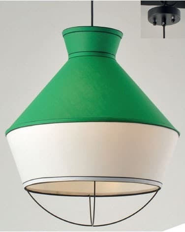 Aca Netto Pendant Light Green Bell with Socket E27 45cm