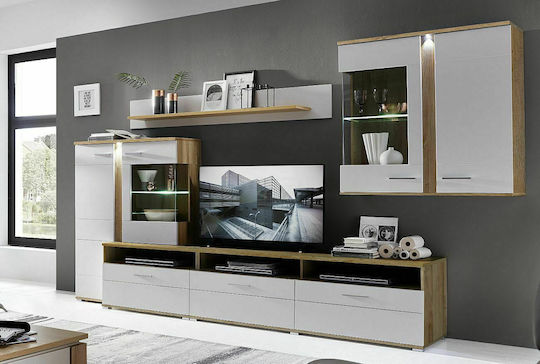 Животно помещение ТВ единица Spurt Natural Golden Craft / Champagne с Витрина Д340xШ54xВ197бр