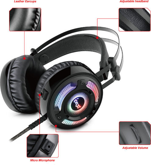 iPega PG-R008 Über Ohr Gaming-Headset mit Verbindung 3,5mm / USB Blau