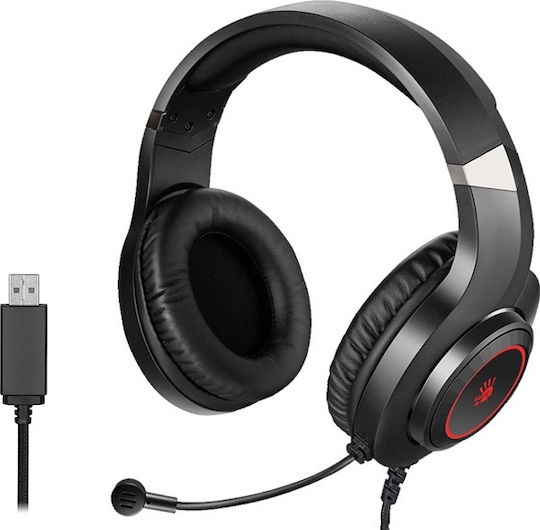 A4Tech G200S Over Ear Gaming Headset cu conexiune USB Negru
