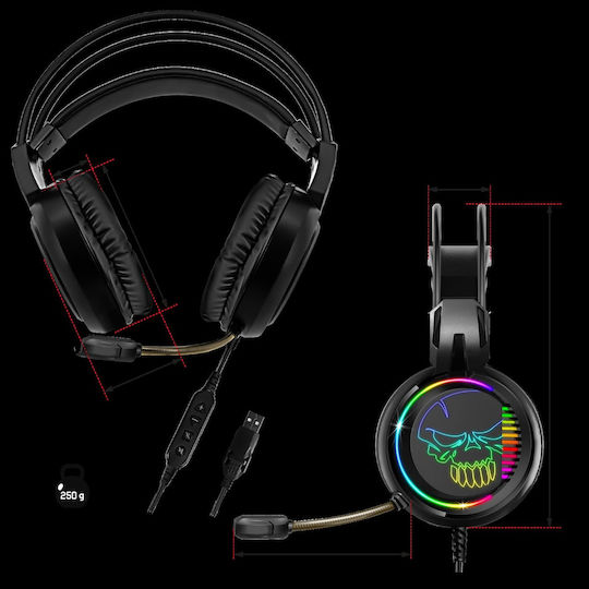 Spirit of Gamer Elite H10 Über Ohr Gaming-Headset mit Verbindung 3,5mm / USB Schwarz
