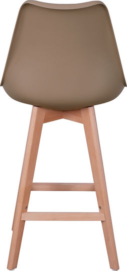 Stool Bar with Backrest made of Polypropylene Vegas Cappuccino 48x58x105cm