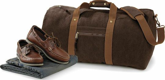 Quadra QD613 Vintage Canvas Holdall Σακ Βουαγιάζ 45lt Καφέ Υφασμάτινο Μ58xΠ30xΥ30εκ.